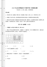 【历年真题】2022年山东省甄城县中考数学第三次模拟试题（含答案及详解）