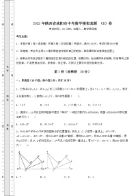 【历年真题】2022年陕西省咸阳市中考数学模拟真题 （B）卷（含答案详解）