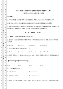 【历年真题】2022年四川达州市中考数学模拟专项测评 A卷（精选）