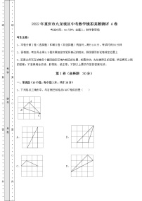 【难点解析】2022年重庆市九龙坡区中考数学模拟真题测评 A卷（含详解）