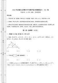 【真题汇编】2022年内蒙古赤峰市中考数学备考模拟练习 （B）卷（含答案及详解）