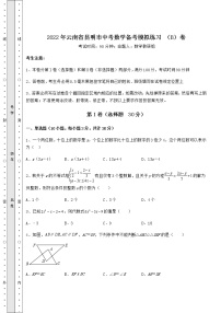 【真题汇编】2022年云南省昆明市中考数学备考模拟练习 （B）卷（含答案解析）