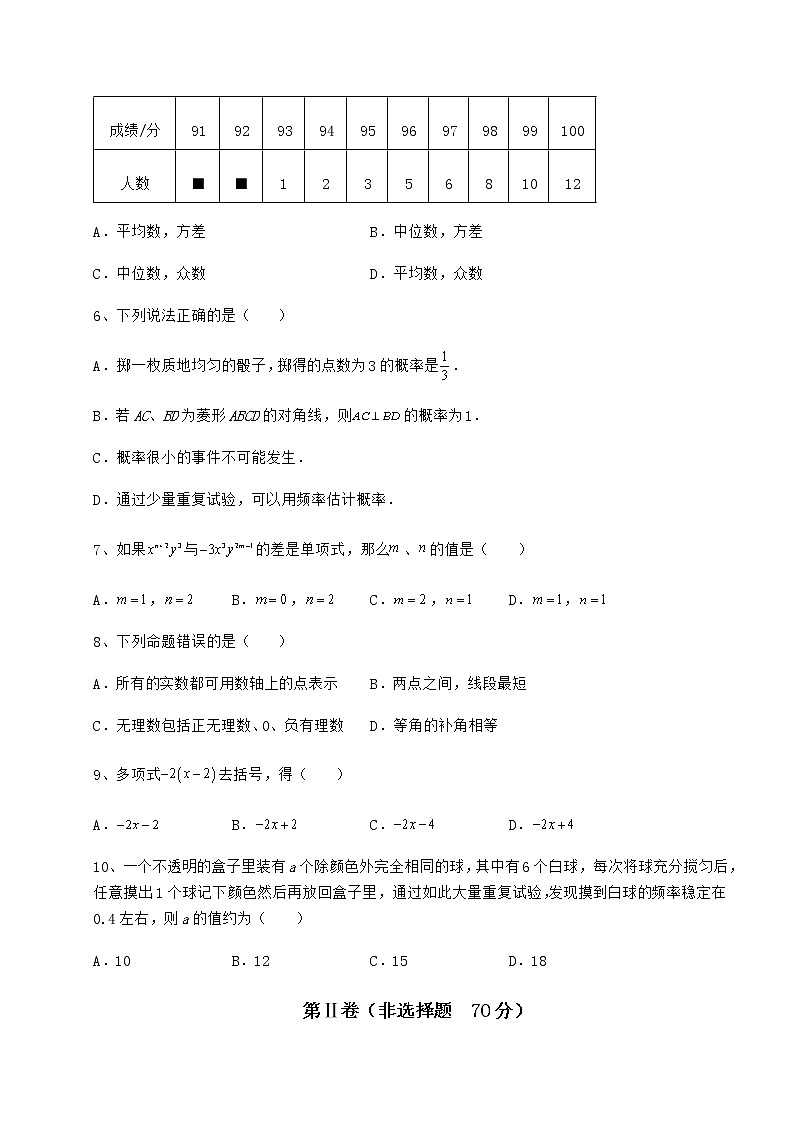 【真题汇总卷】2022年江门市中考数学模拟考试 A卷（含答案解析）02