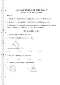 【真题汇总卷】2022年山东省甄城县中考数学模拟考试 A卷（含答案详解）