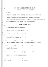 【真题汇总卷】2022年中考数学模拟真题练习 卷（Ⅱ）（含答案及解析）