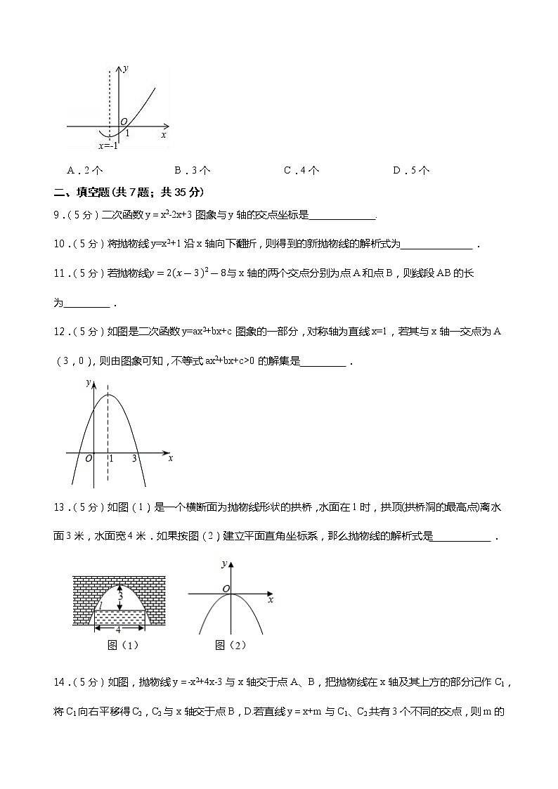 第26章 二次函数----华师大版九年级下册单元试卷03