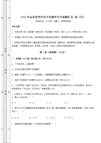 【历年真题】2022年山东省枣庄市中考数学五年真题汇总 卷（Ⅲ）（含答案详解）