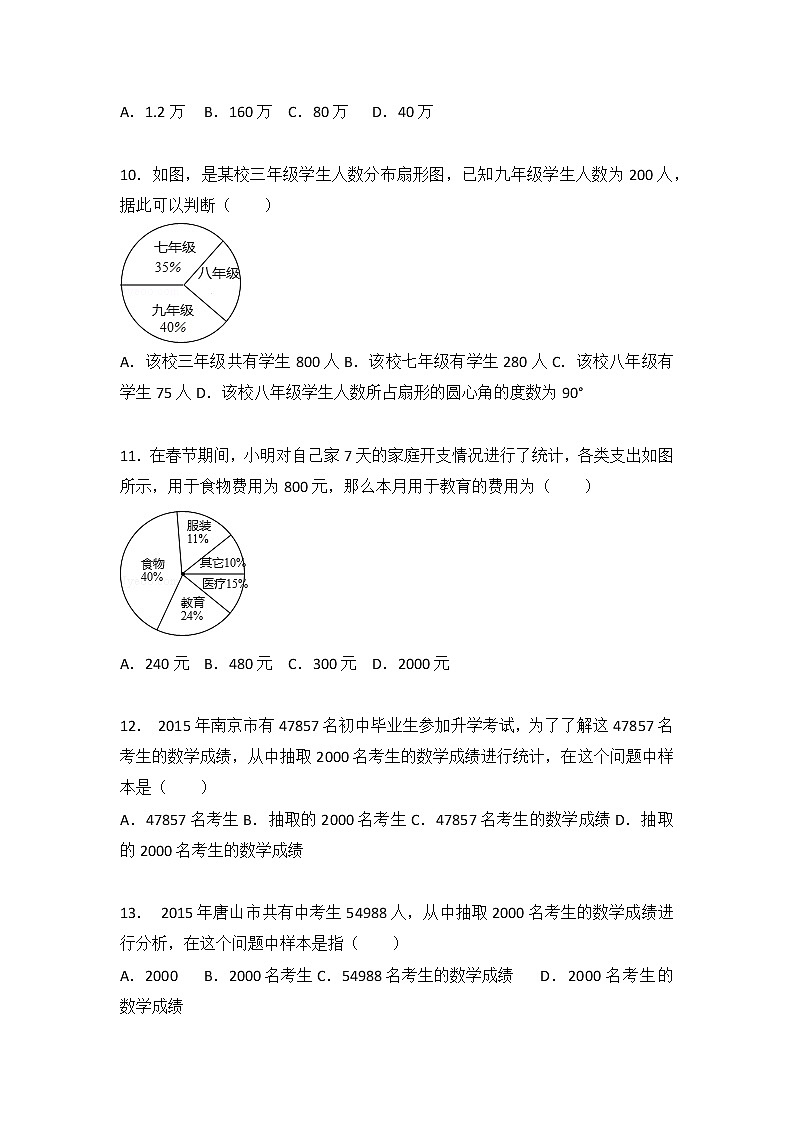 初中数学苏科八下第7章测试卷（2）第3页