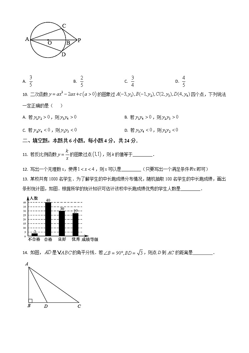 2021年福建省中考数学试卷03