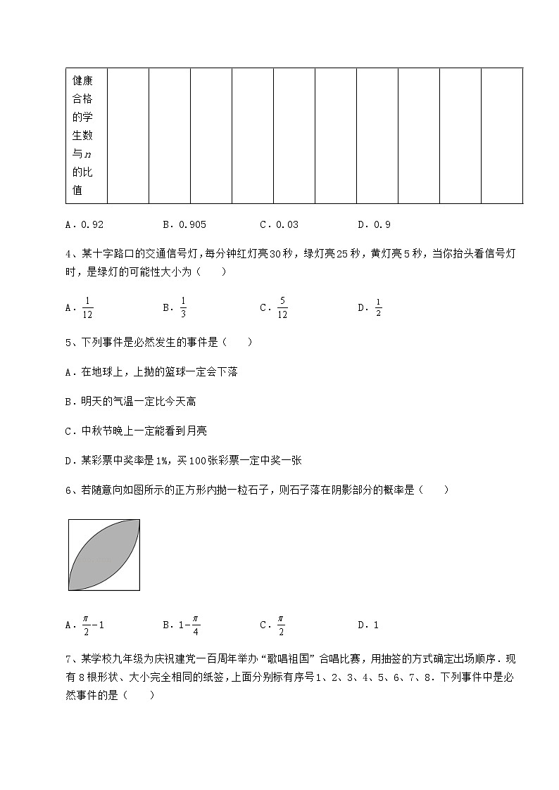 2022年最新精品解析沪科版九年级数学下册第26章概率初步定向攻克试卷（精选含答案）第2页