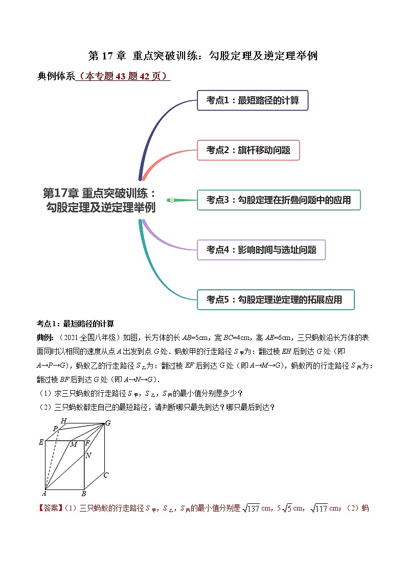 第17章 重点突破训练：勾股定理及逆定理举例-（解析版）第1页
