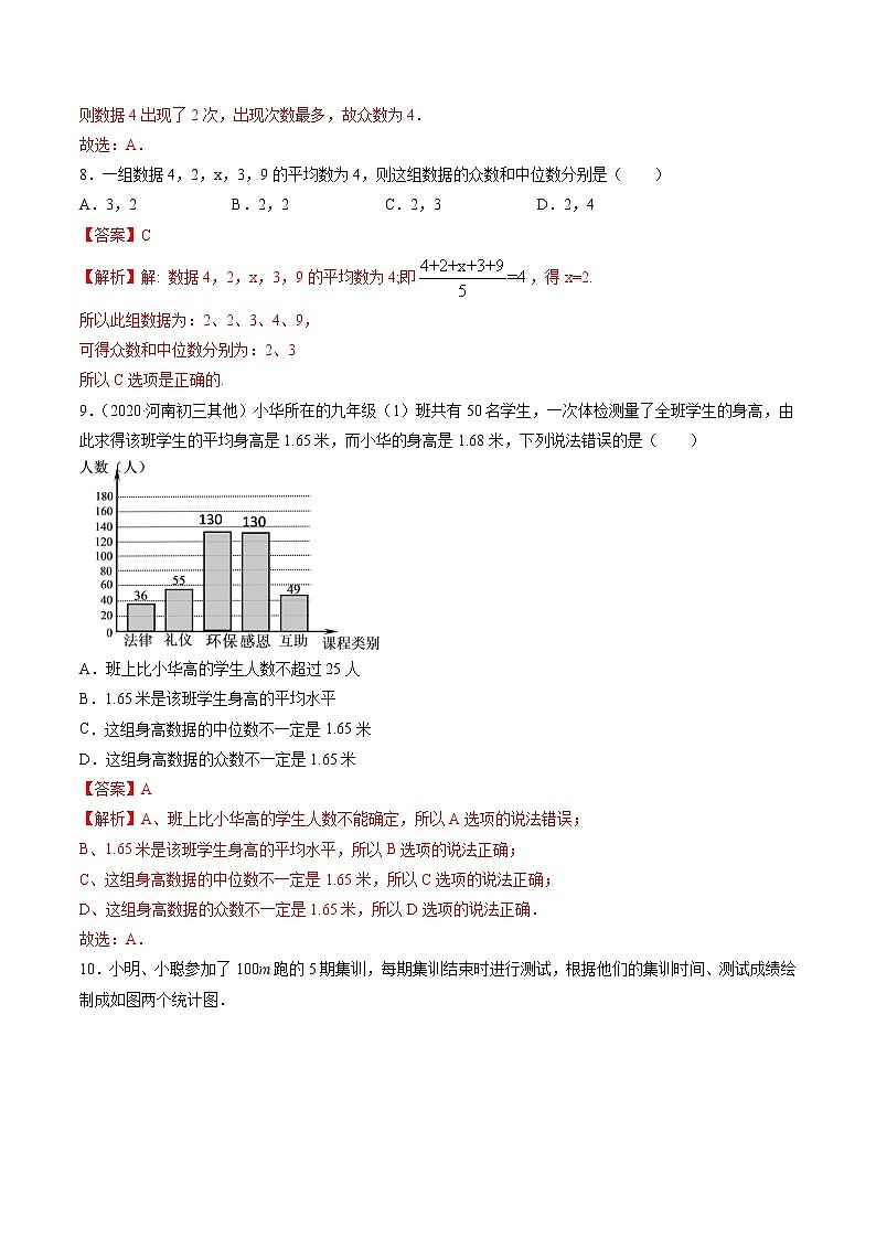 专题20.1数据的集中趋势（测试）-（解析版）第3页