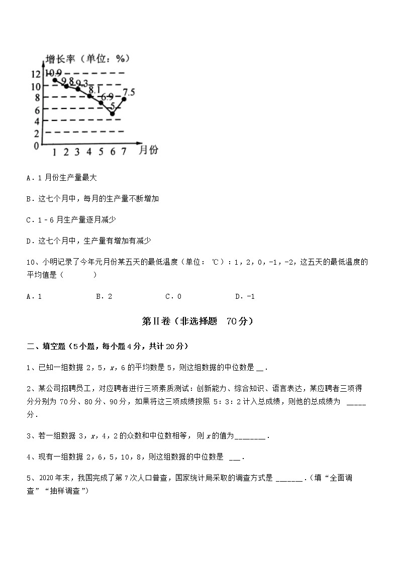 京改版七年级数学下册第九章数据的收集与表示专项训练试卷（含答案详细解析）第3页