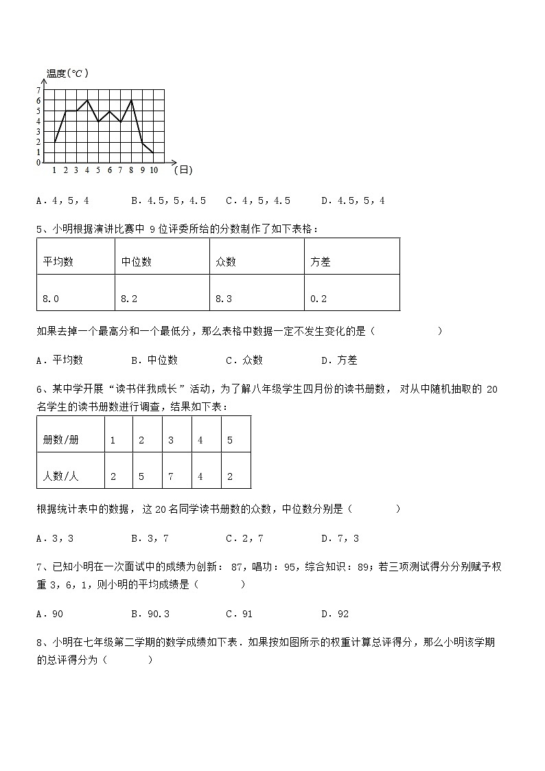 考点解析：京改版七年级数学下册第九章数据的收集与表示同步测评练习题（含详解）第2页