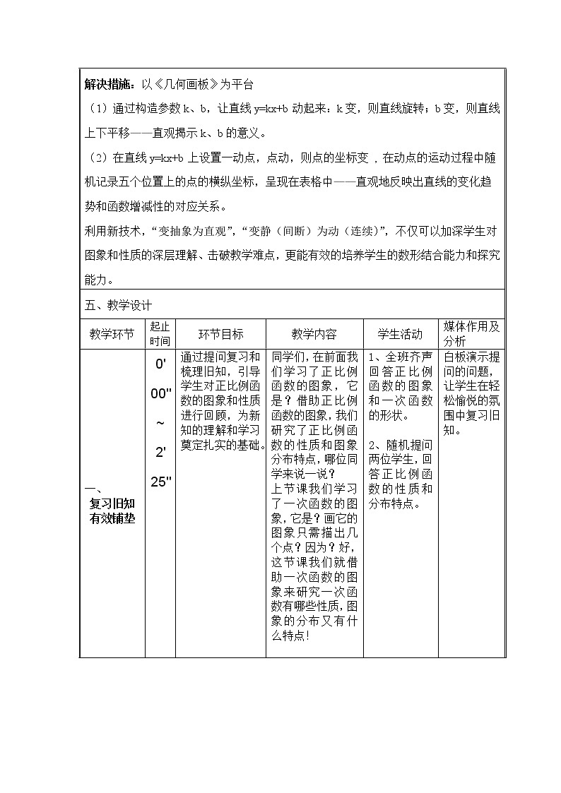 沪科版数学八年级上册 12.2 一次函数的图像与性质 教案第2页