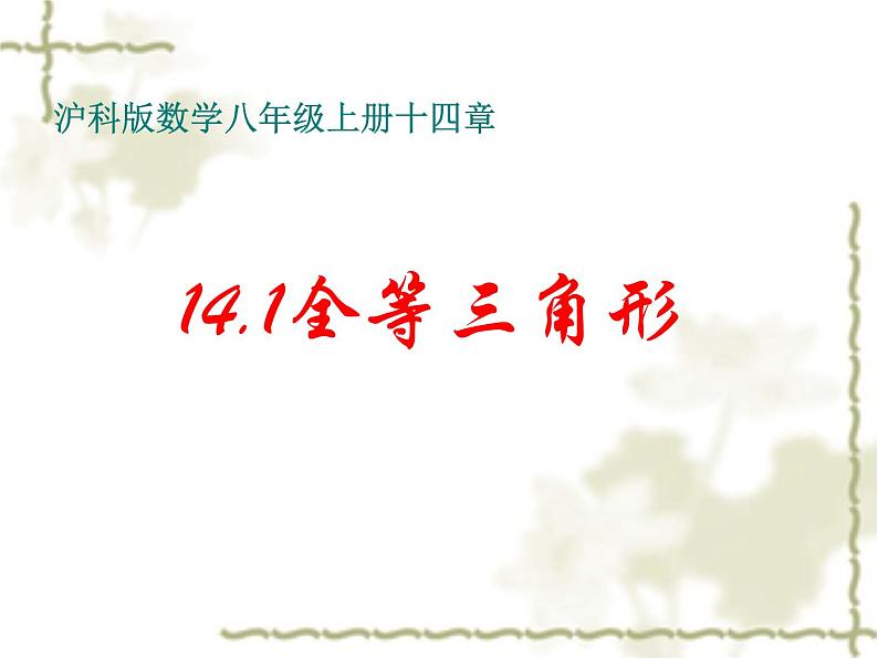 沪科版数学八年级上册 14.1 全等三角形 课件01