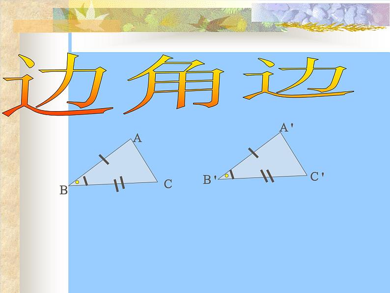 华东师大版数学八年级上册 13.2.3 边角边_（课件）01