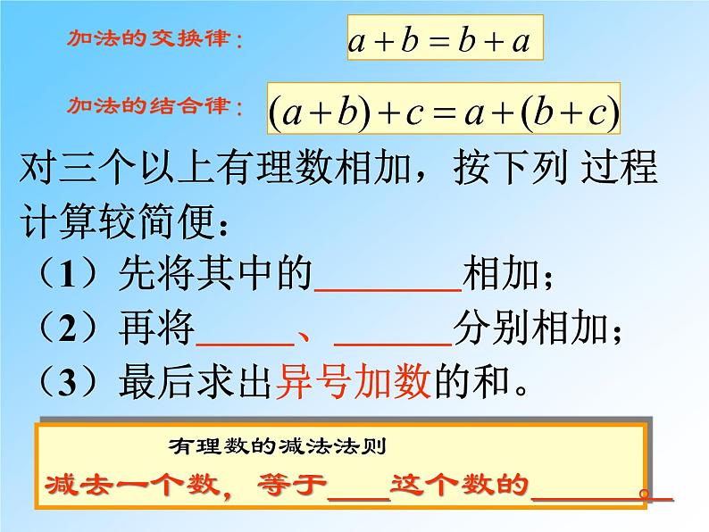 华东师大版数学七年级上册 2.8.1 加减法统一成加法_ 课件第2页