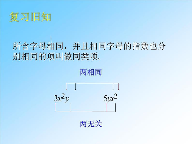 华东师大版数学七年级上册 3.4.2 合并同类项(1) 课件第3页