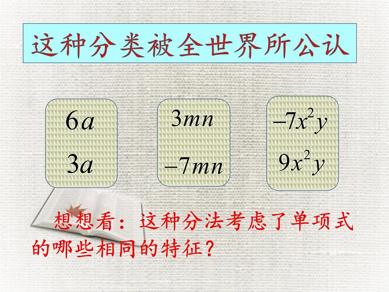 华东师大版数学七年级上册 3.4.1 同类项(1) 课件07