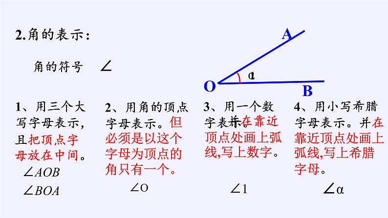 华东师大版数学七年级上册 4.6.1 角 课件06