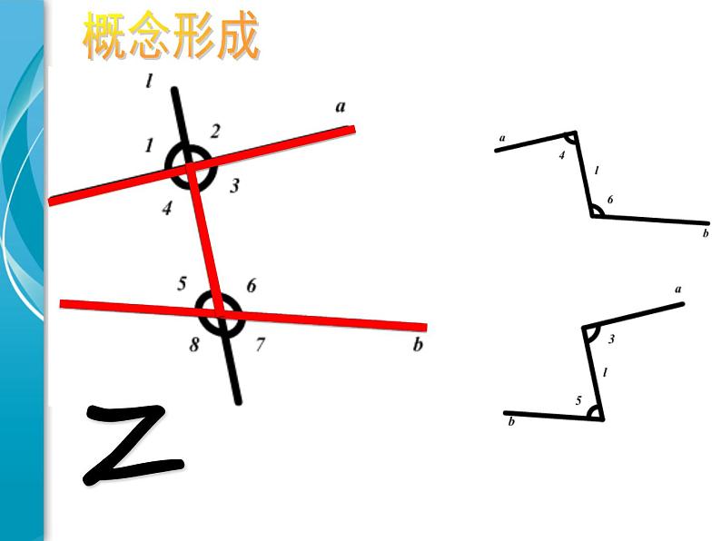 华东师大版数学七年级上册 5.1.3 同位角、内错角、同旁内角 课件第8页