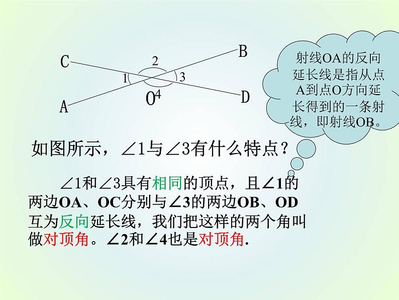 华东师大版数学七年级上册 5.1.1 对顶角 课件07