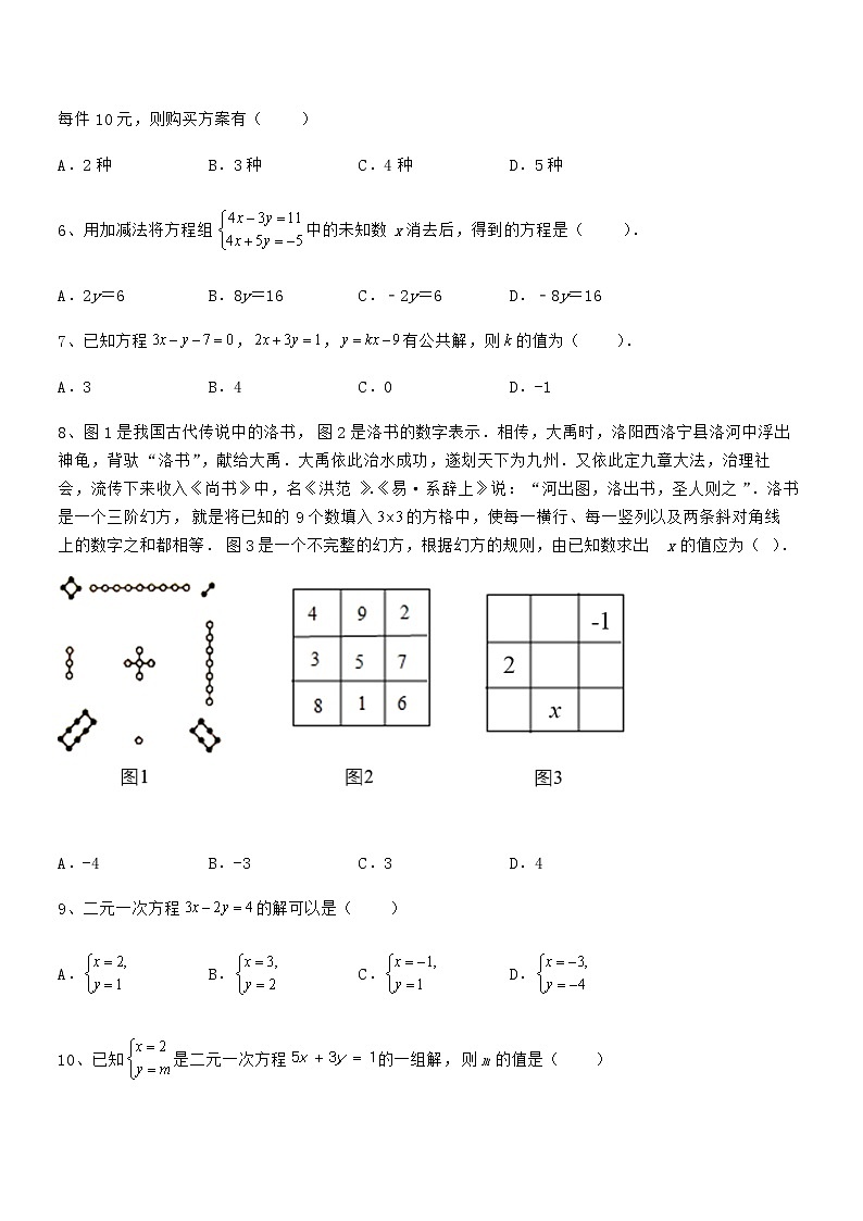 精品解析京改版七年级数学下册第五章二元一次方程组定向攻克试题（含答案及详细解析）第2页