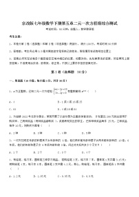 数学北京课改版第五章  二元一次方程组综合与测试巩固练习