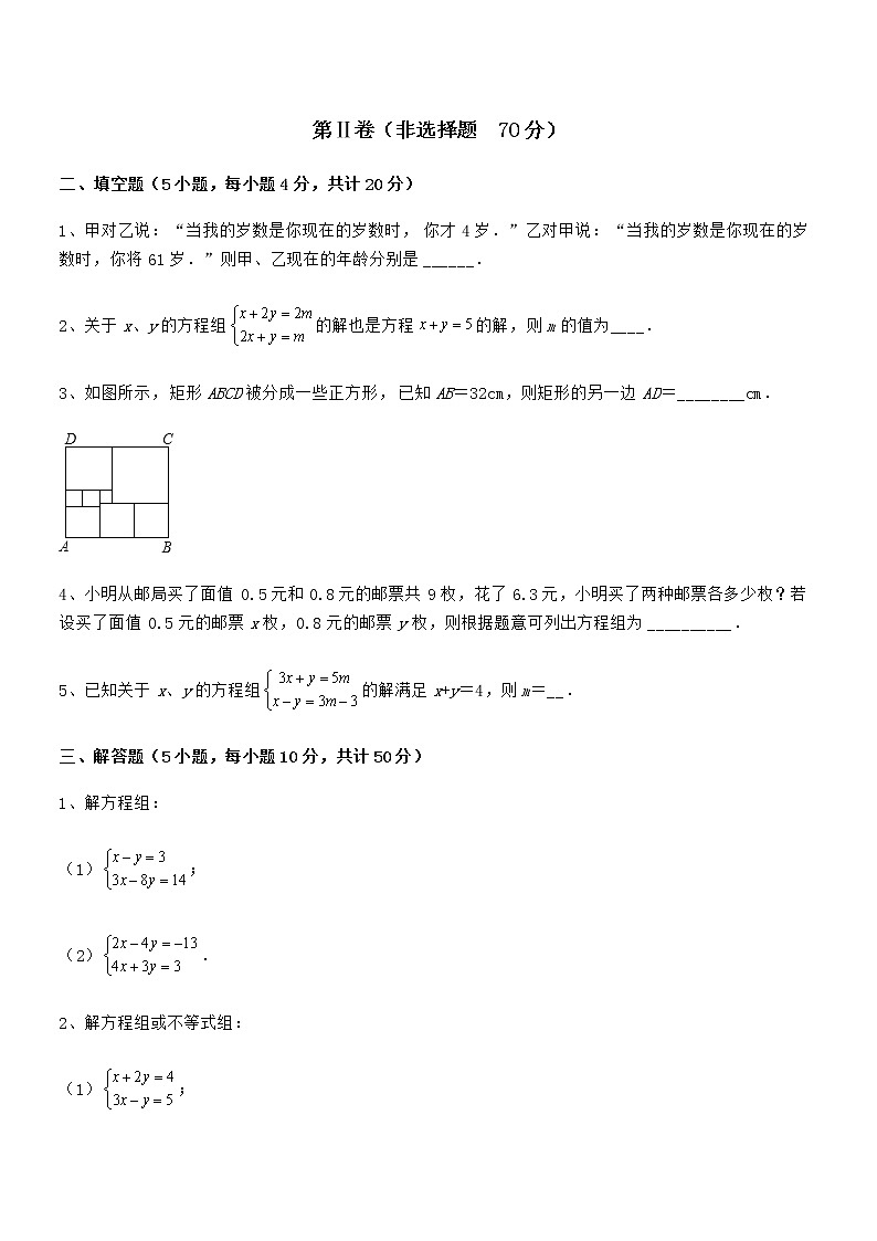 难点解析：京改版七年级数学下册第五章二元一次方程组专项练习试卷（名师精选）第3页