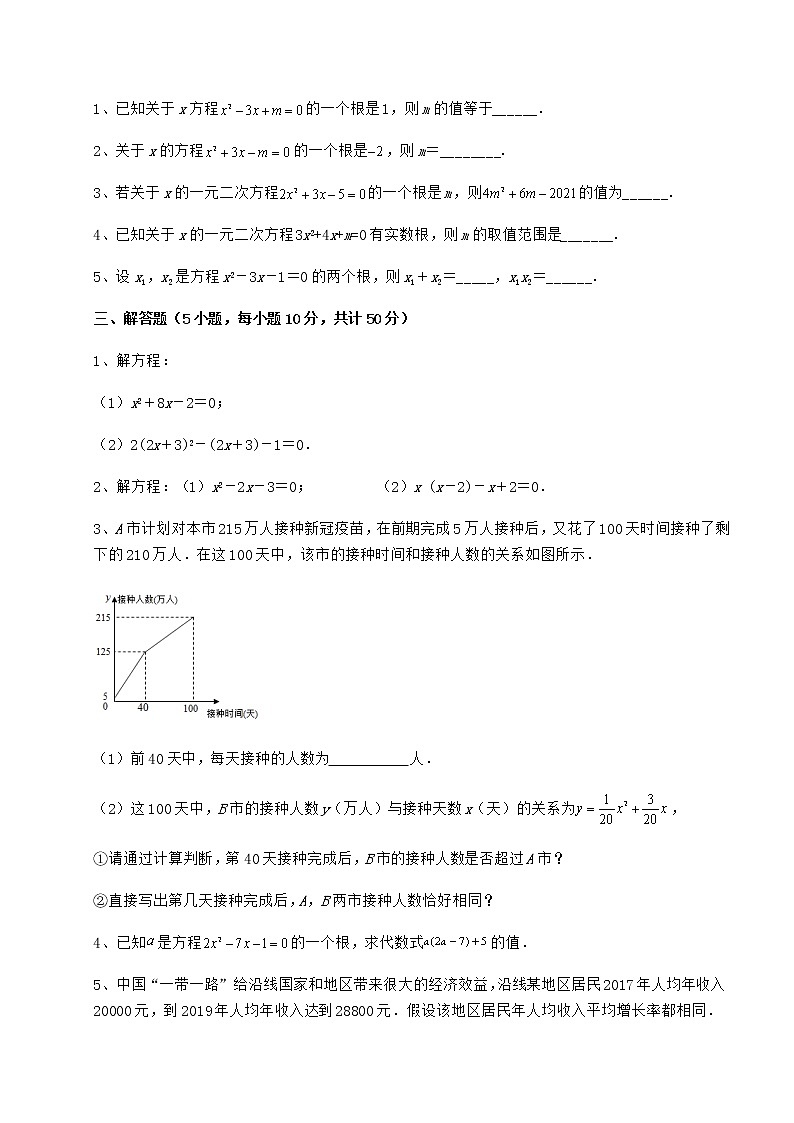 2021-2022学年最新京改版八年级数学下册第十六章一元二次方程综合测评试卷（精选）第3页