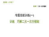 湘教版七年级下册数学 第1章 专题技能训练(一) 训练 巧解二元一次方程组 习题课件