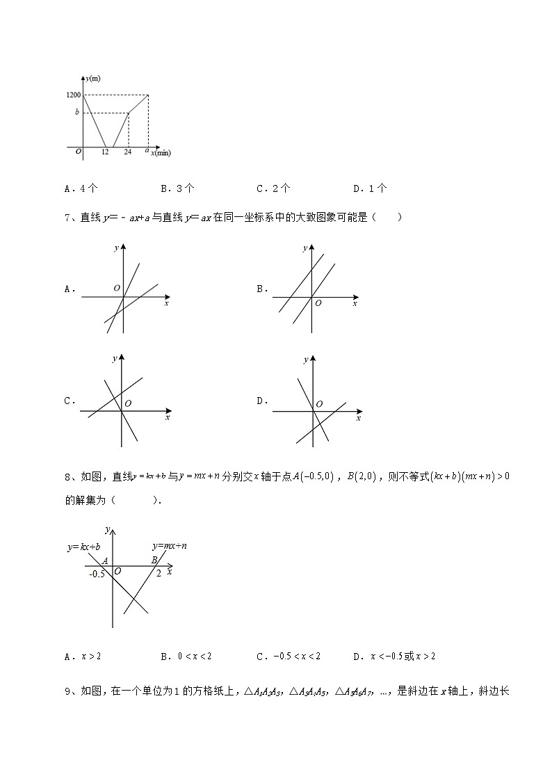 2022年必考点解析京改版八年级数学下册第十四章一次函数难点解析试题（名师精选）第3页