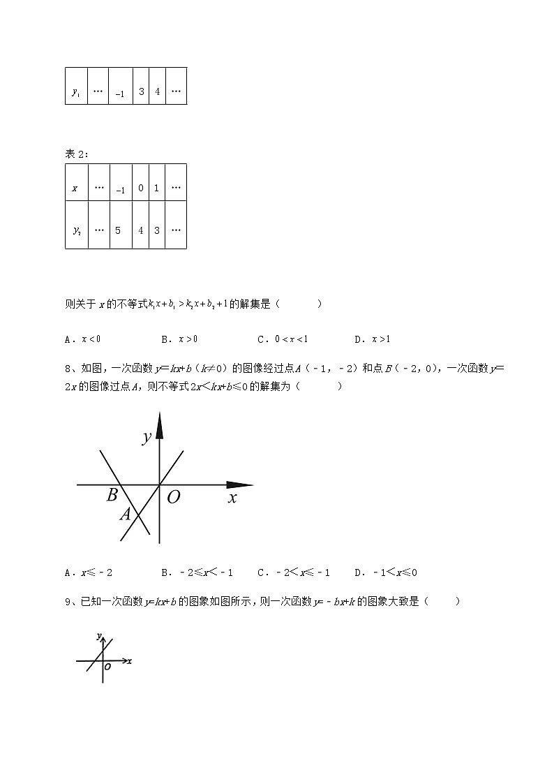 2022年最新京改版八年级数学下册第十四章一次函数章节测评试卷（无超纲）第3页