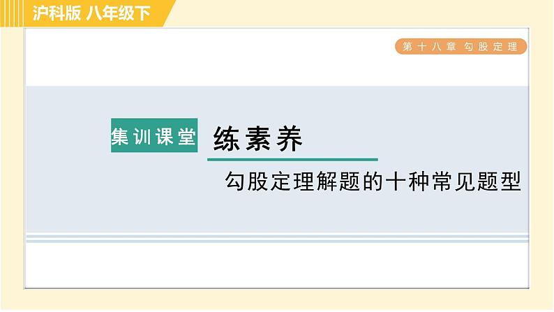 沪科版八年级下册数学 第18章 集训课堂 练素养 勾股定理解题的十种常见题型 习题课件第1页