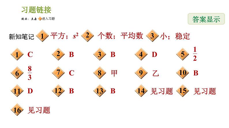 湘教版七年级下册数学 第6章 6.2 方差 习题课件第2页