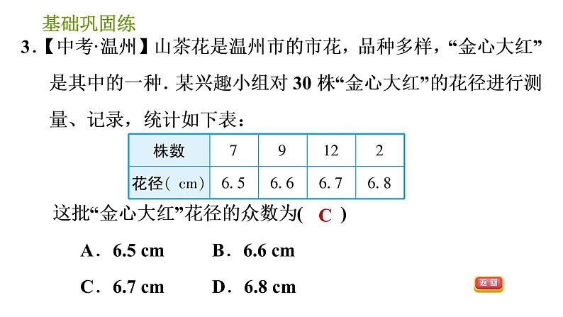 湘教版七年级下册数学 第6章 6.1.3 众数 习题课件第7页