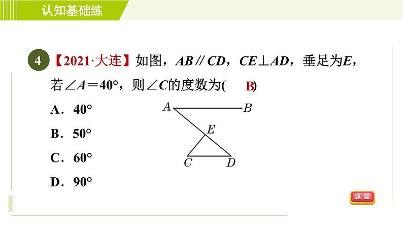 沪科版七年级下册数学 第10章 10.3目标一 平行线的性质 习题课件06