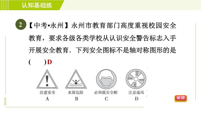 华师版七年级下册数学 第10章 10.1.1 生活中的轴对称 目标一 习题课件第4页