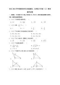 2021-2022学年湖南省怀化市溆浦县、会同县八年级（上）期末数学试卷  word，解析版