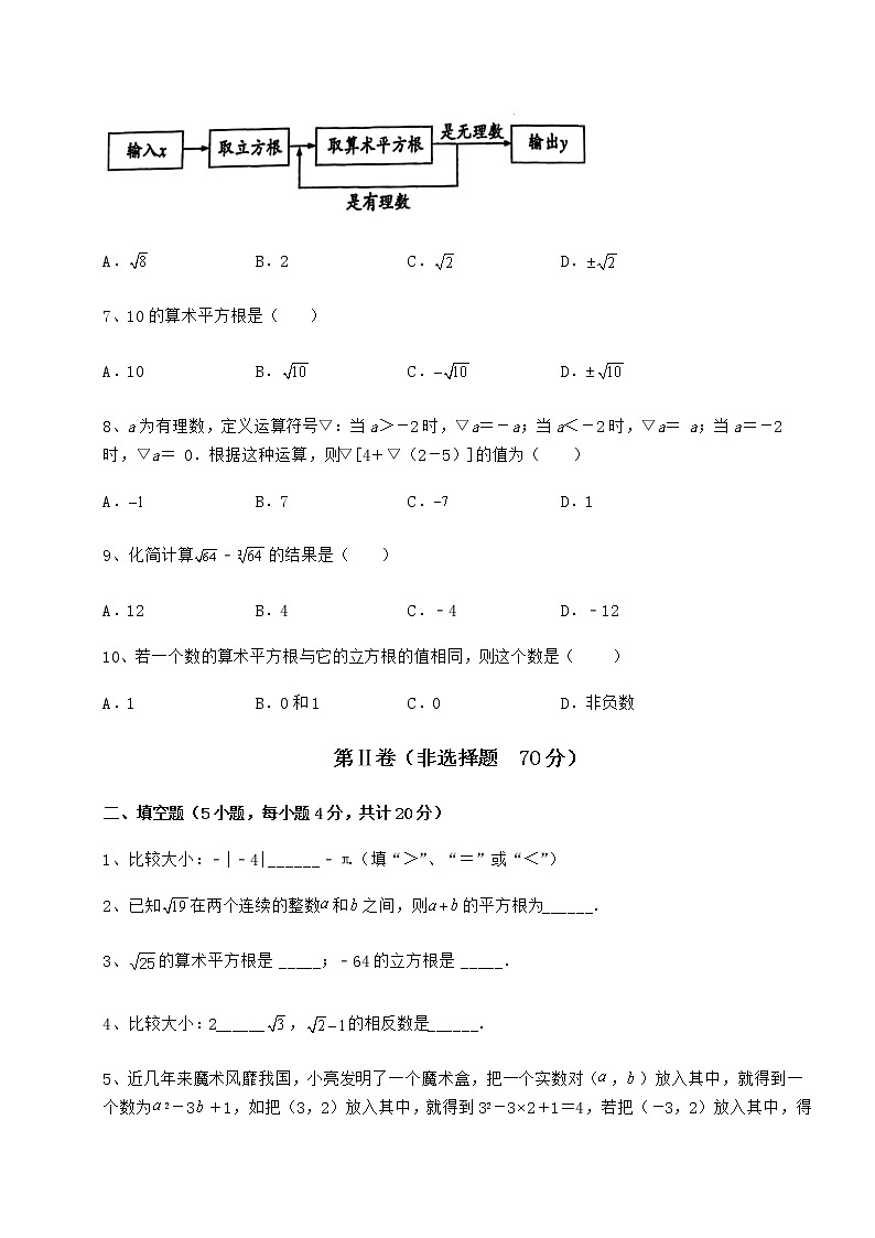 2022年最新沪教版（上海）七年级数学第二学期第十二章实数定向测试练习题（精选）第2页