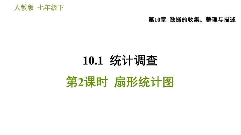 人教版七年级下册数学 第10章 10.1.2  扇形统计图 习题课件第1页