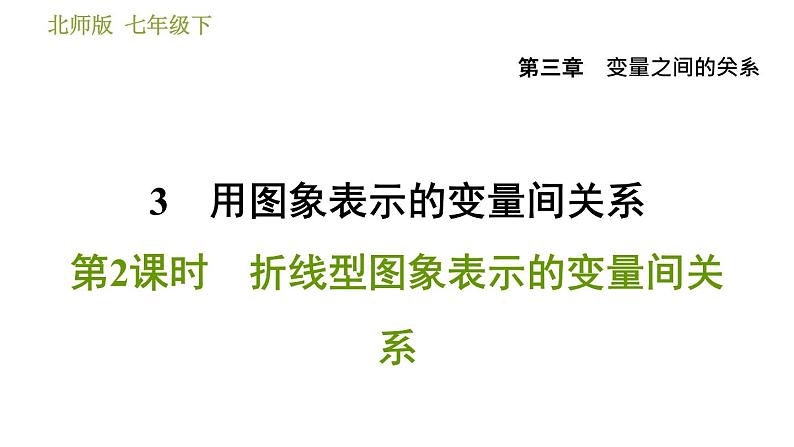 北师版七年级下册数学 第3章 3.3.2  折线型图象表示的变量间关系 习题课件第1页