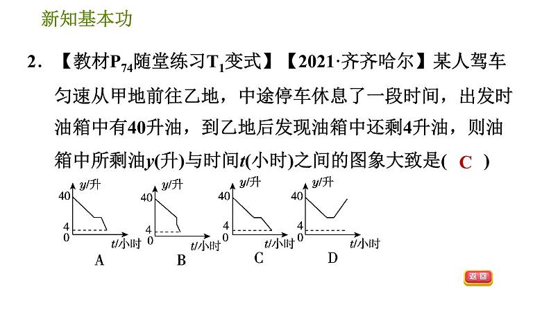北师版七年级下册数学 第3章 3.3.2  折线型图象表示的变量间关系 习题课件第4页
