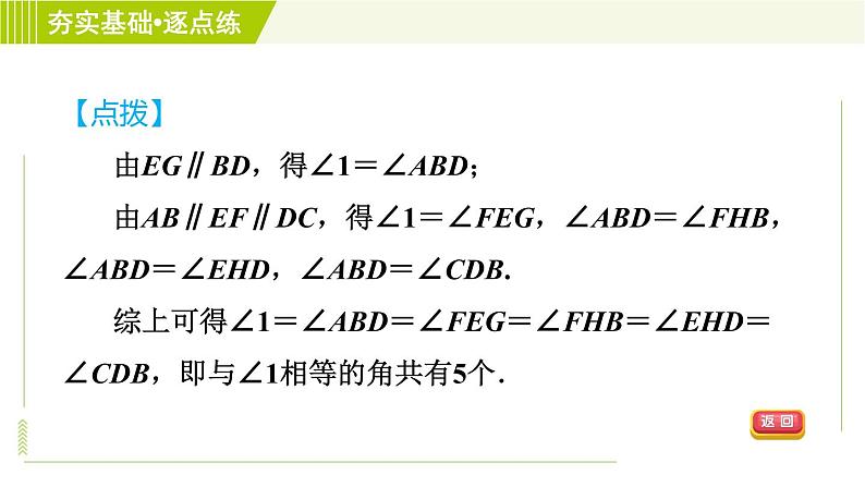 鲁教五四版六年级下册数学 第7章 7.3.2 平行线的判定和性质的综合应用 习题课件第7页