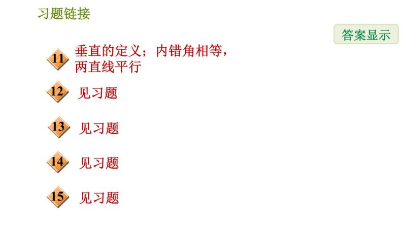 人教版七年级下册数学 第5章 5.2.3  用内错角、同旁内角判定两直线平行 习题课件03