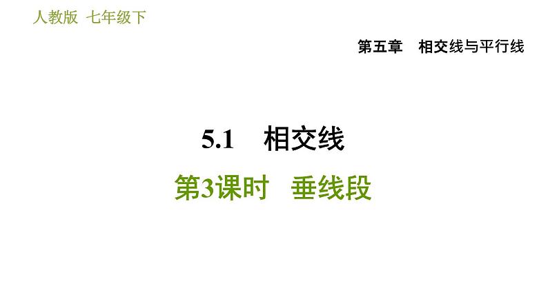 人教版七年级下册数学 第5章 5.1.3  垂线段 习题课件第1页