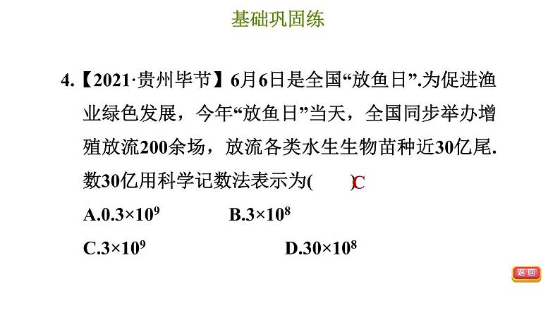 冀教版七年级下册数学 第8章 8.6 科学计数法 习题课件07