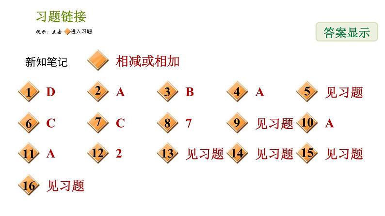 湘教版七年级下册数学 第1章 1.2.2.1 加减消元法 习题课件第2页