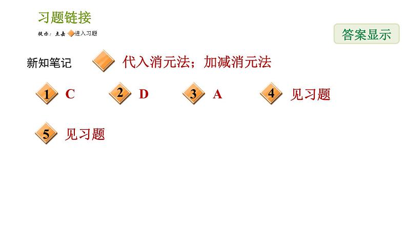 湘教版七年级下册数学 第1章 1.2.2.2 选择合适的方法解二元一次方程组 习题课件第2页